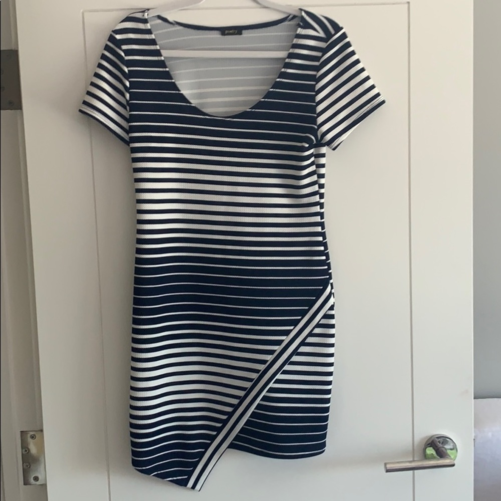Striped Navy and White Dress